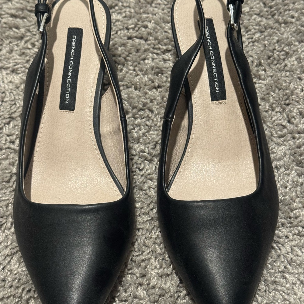 French Connection Black Kitten Heels Sleek Design